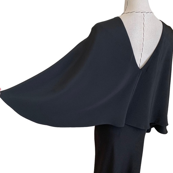 Alessandra Rich Black Capelet Silk Gown sz 40 - Picture 11 of 15